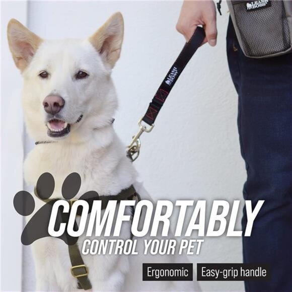 Leash Boss Short Dog Leash With Padded Traffic Handle for Training and Walking - Picture 6 of 8
